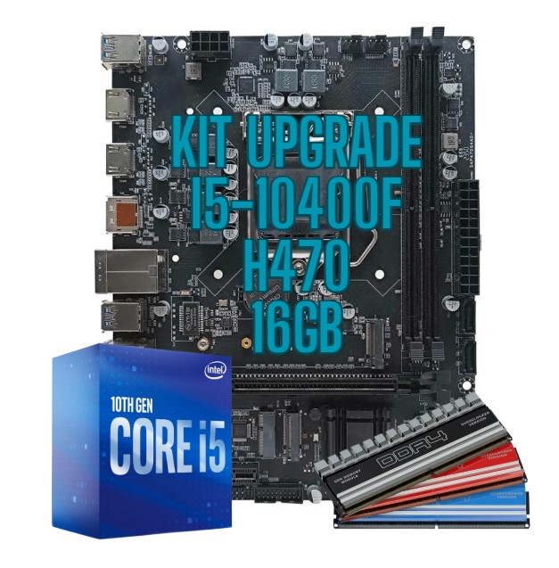 Kit Upgrade Placa mãe H470 CPU Intel I5-10400f Memória 16GB