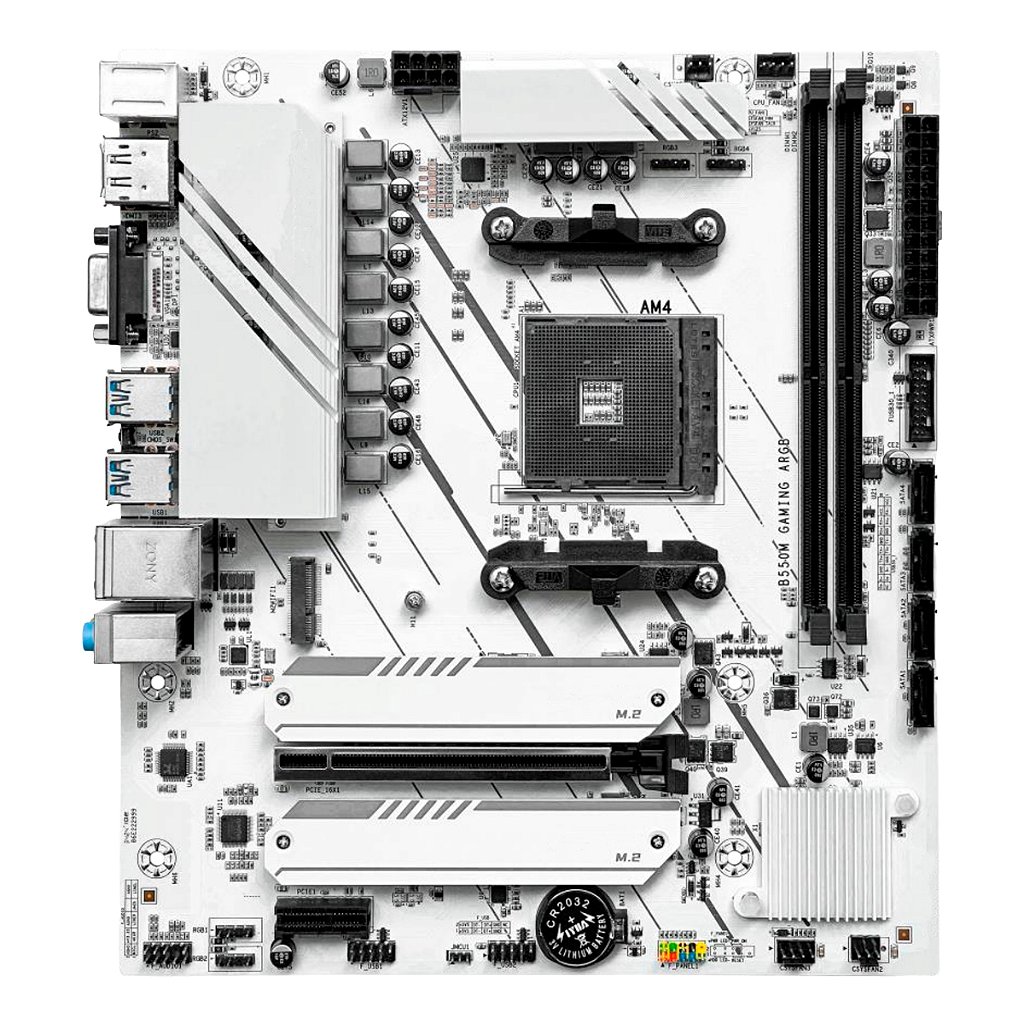Detalhes de Placa Mãe DXMBB550MW ARGB B550M M.2 AMD Ryzen AM4 DDR4