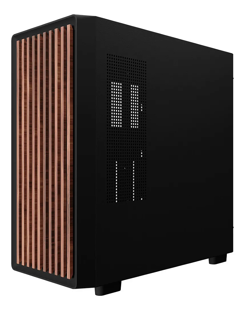 Detalhes de Gabinete Gamer Frontal De Madeira Com 4 Fans BG-061 Preto