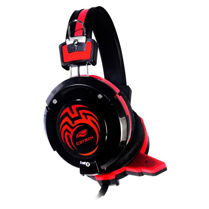 Detalhes de Headset Gamer C3Tech Flycatcher P2 Preto e Vermelho PH-G10BK