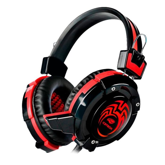 Headset Gamer C3Tech Flycatcher P2 Preto e Vermelho PH-G10BK