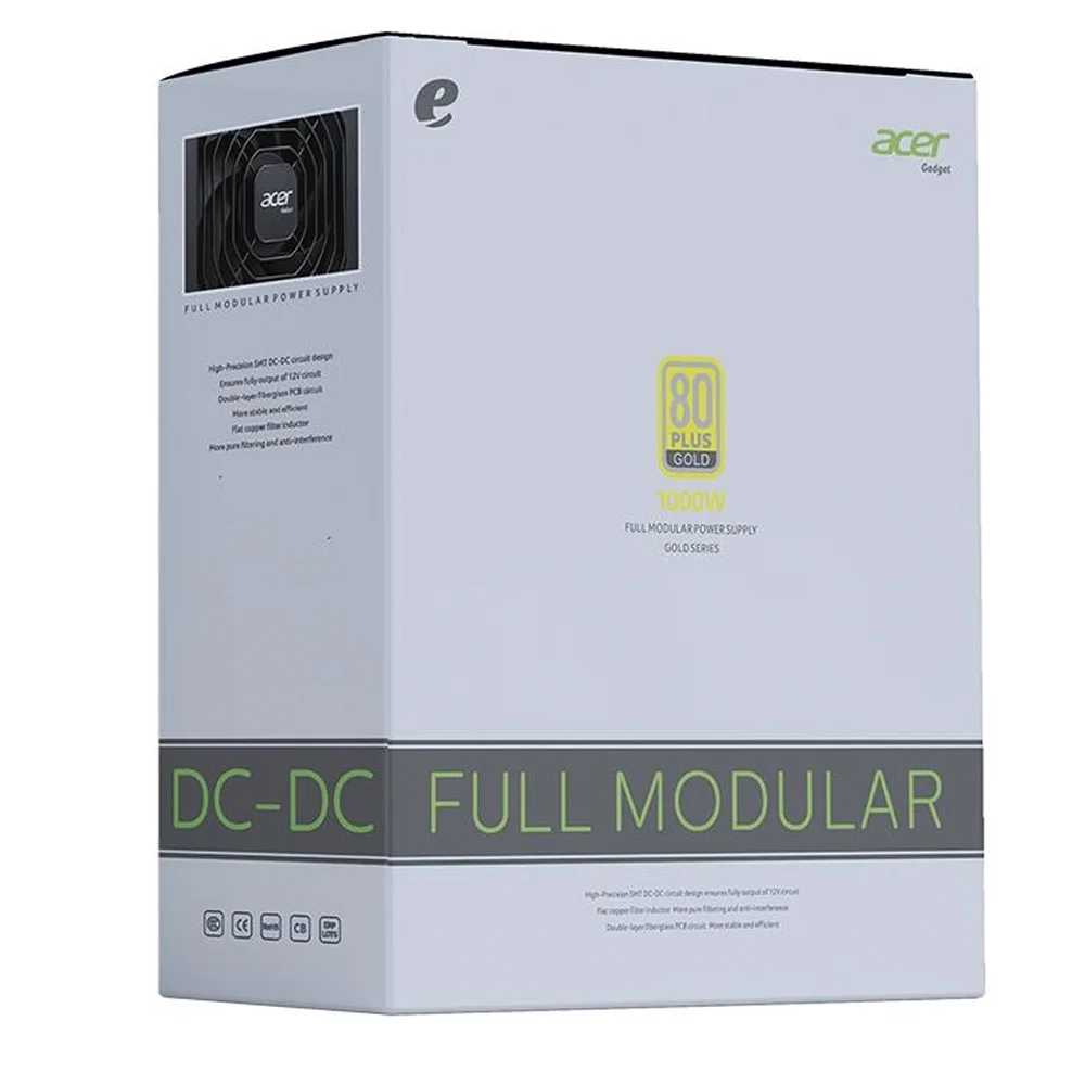 Fonte de Alimentação Acer ATX 1000W AC1000 Preto 80 Plus Gold