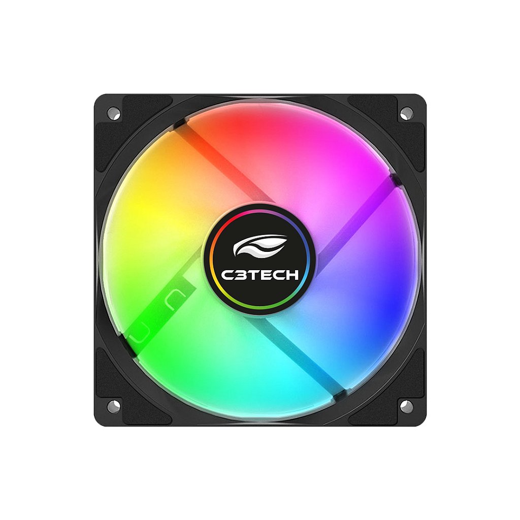 Detalhes de Cooler Fan Gamer Para Gabinete F9-L260BK Argb 12cm C3Tech