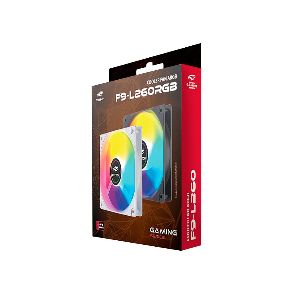 Cooler Fan Gamer Para Gabinete F9-L260BK Argb 12cm C3Tech
