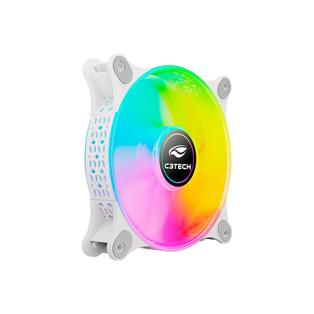 Detalhes de Cooler Fan Gamer F9-L170WH ARGB 12CM C3Tech Gaming Branco