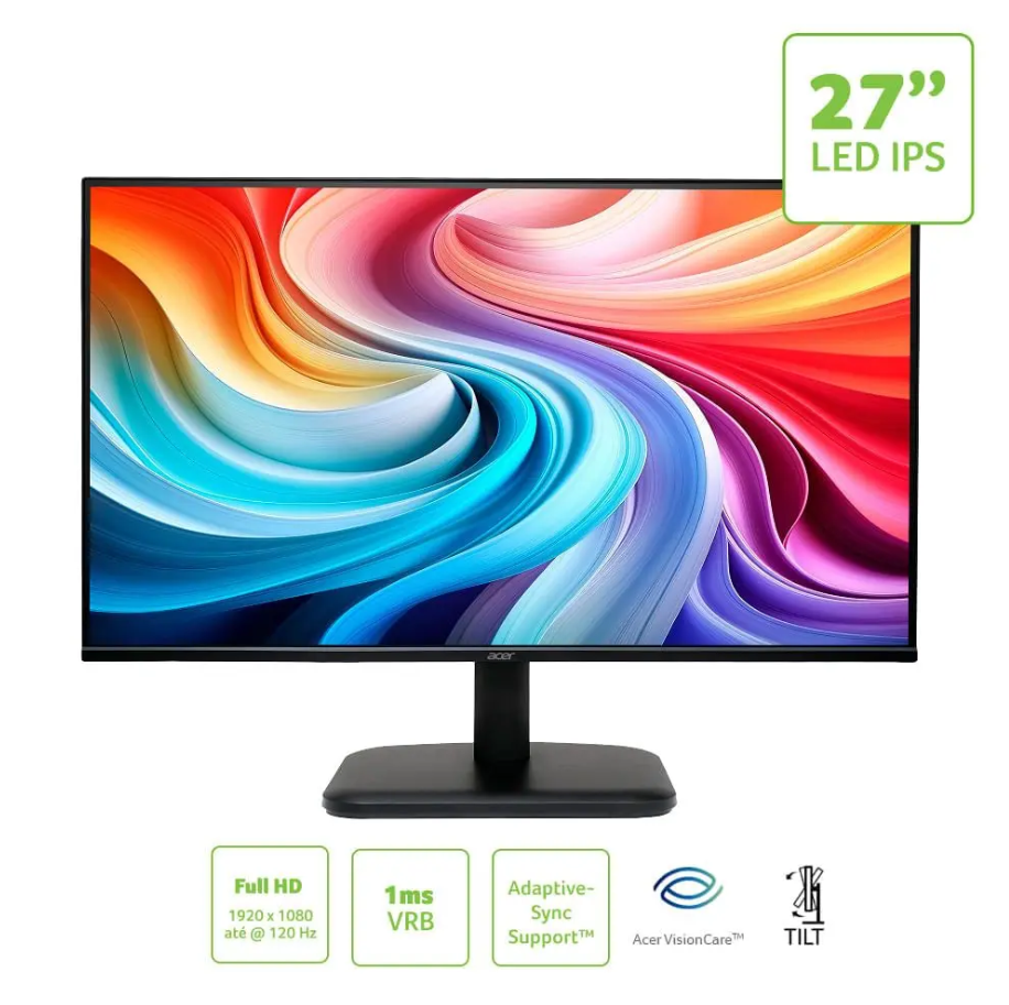 Detalhes de Monitor Acer 27" EK271 GBI LED IPS 27” Full HD 120 Hz 1 ms