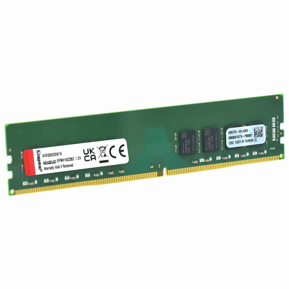 Detalhes de Memoria Ram DDR4 16gb 3200mhz Kingston KVR32N22D8/16WP
