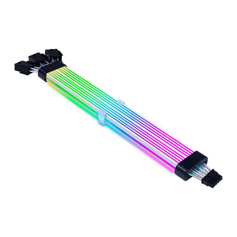 Cabo Extensor Sleeved Acegeek AC124 ARGB 12+4 Pinos Preto