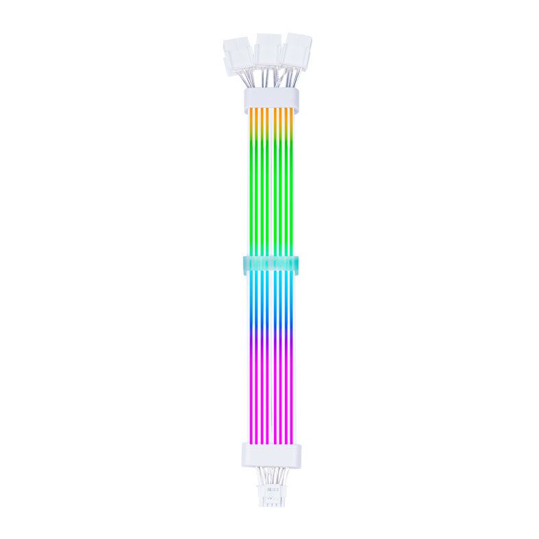Detalhes de Cabo Extensor Sleeved Acegeek AC124 ARGB 12+4 Pinos Branco