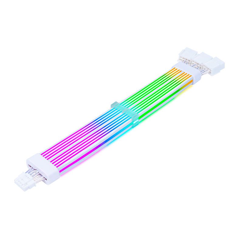 Cabo Extensor Sleeved Acegeek AC124 ARGB 12+4 Pinos Branco