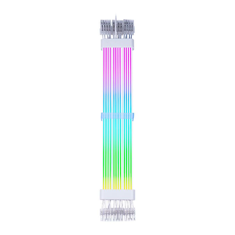 Detalhes de Cabo Extensor Sleeved Acegeek AC38 ARGB Branco AG-AC38-WH
