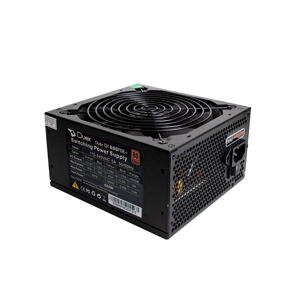 Detalhes de Fonte Duex DX-600FSE+ 600W 80 Plus Bronze PFC Ativo Com Cabo