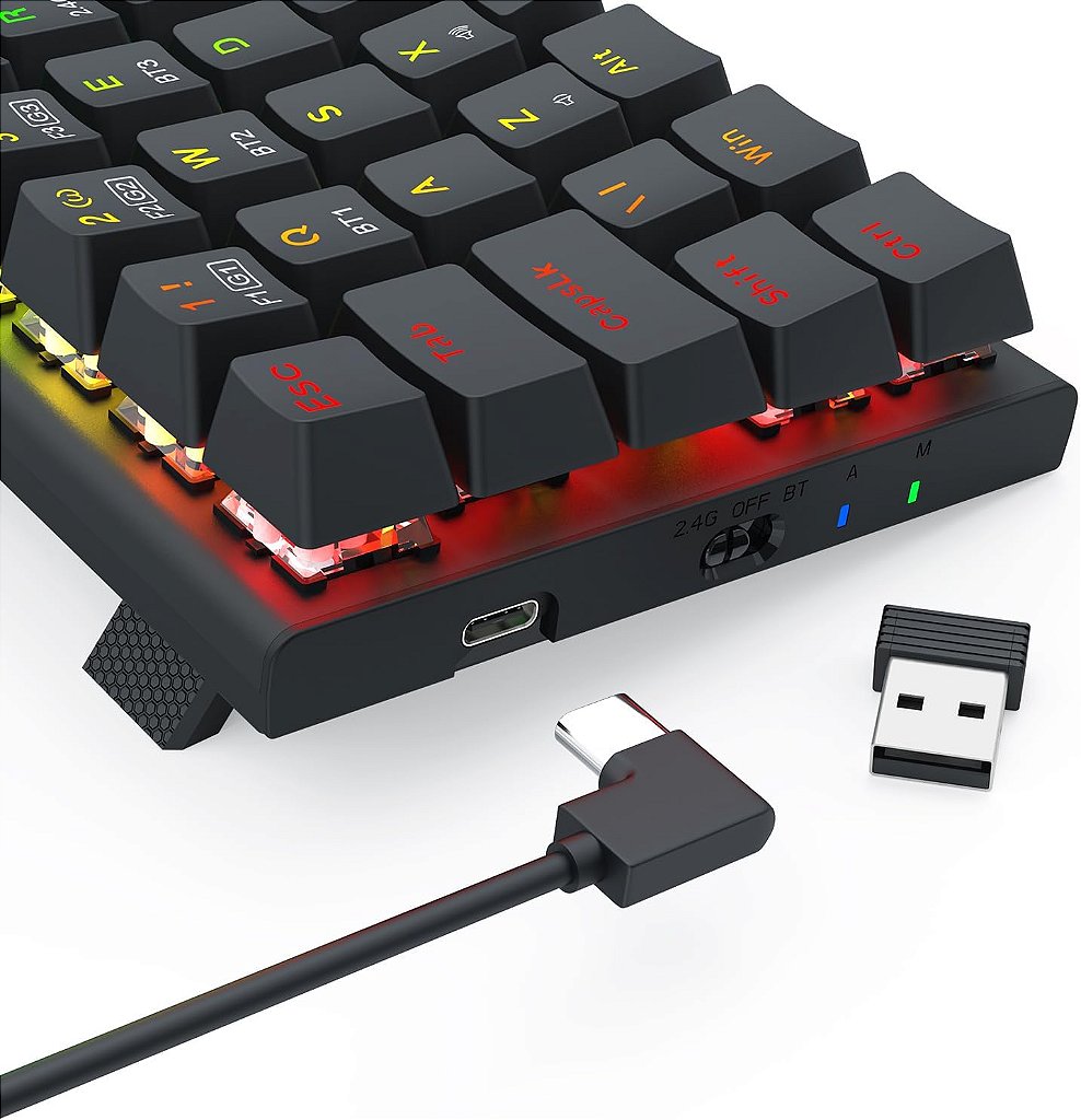 Detalhes de Teclado Mecânico Redragon Ryze Pro RGB Preto K633RGB-PRO