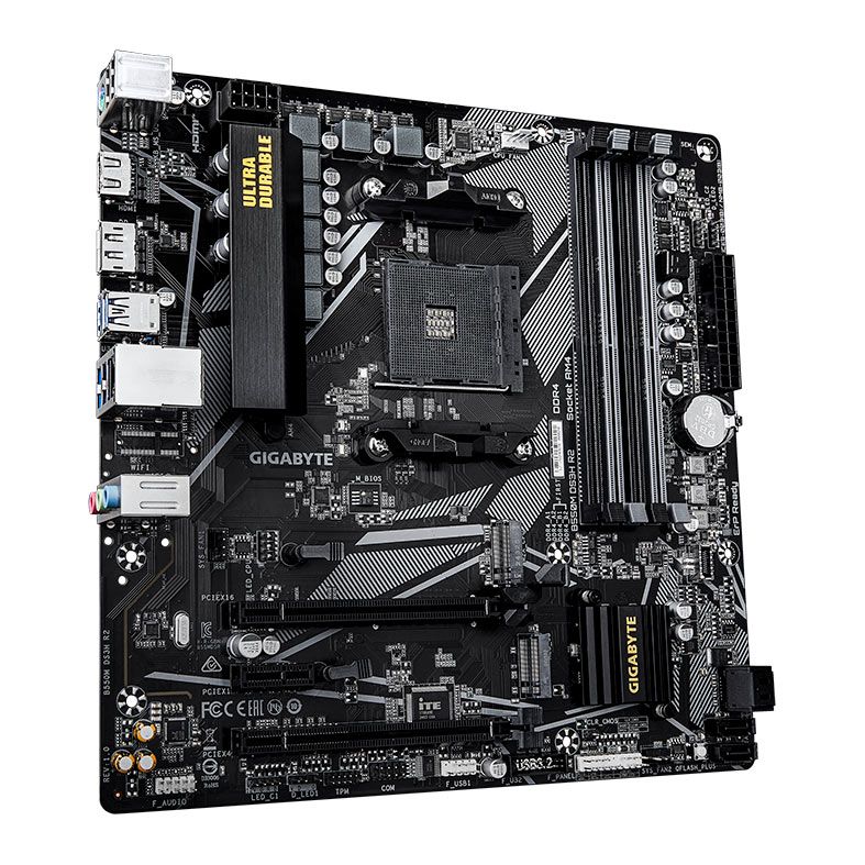 Detalhes de Placa Mae Gigabyte B550M DS3H AC WIFI R2 Chipset AMD B550 DDR4