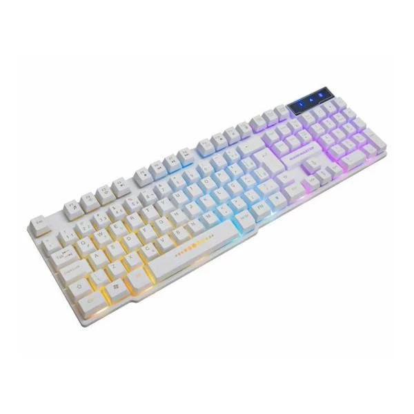 Detalhes de Kit Mouse e Teclado Gamer Branco - K-Mex KMW52+MOA8 Rainbow