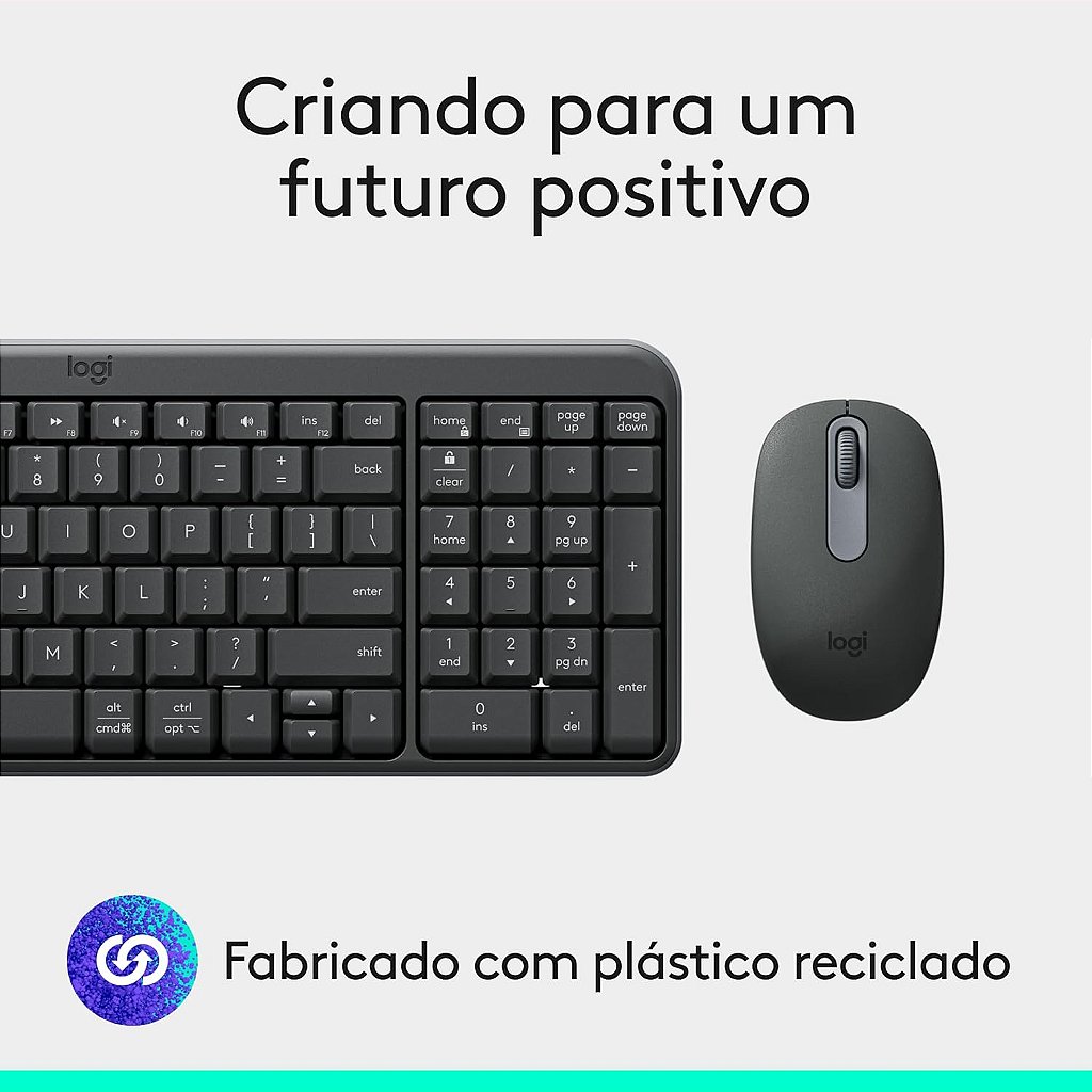 Detalhes de Kit Teclado e Mouse Sem Fio Logitech MK250 Compacto Mouse
