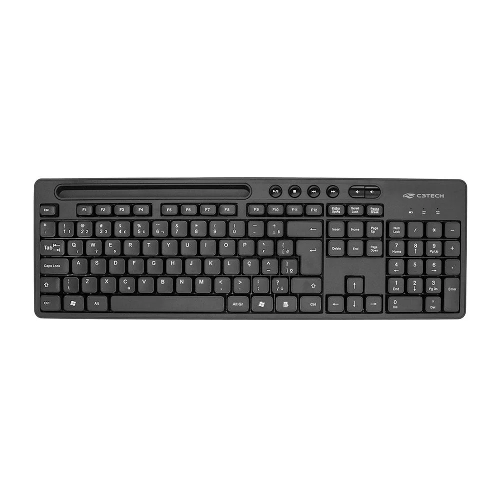 Detalhes de Teclado C3tech Sem Fio Padrão ABNT2 - RC/NANO - KB-W100BK