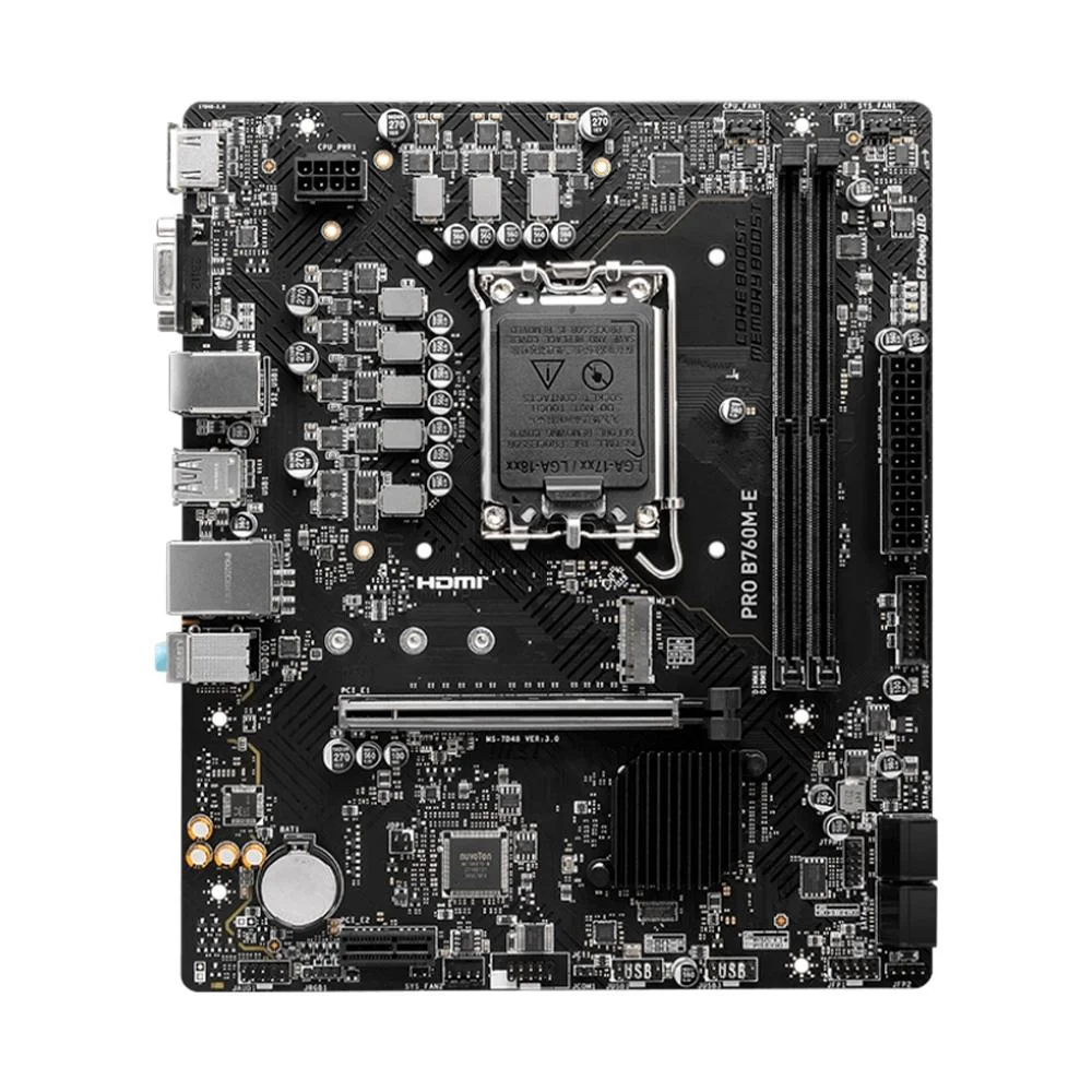 Detalhes de Placa Mãe MSI Pro B760M-E Intel LGA 1700 M-ATX DDR4 Preto