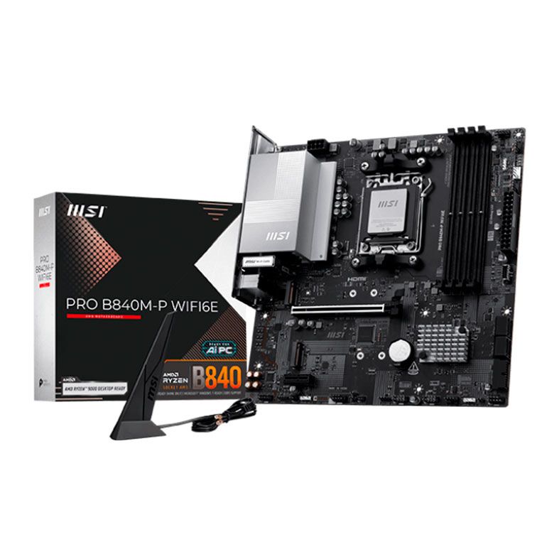 Placa Mãe MSI PRO B840M-P WIFI6E Chipset AMD B840 Socket AM5