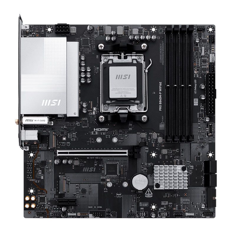 Detalhes de Placa Mãe MSI PRO B840M-P WIFI6E Chipset AMD B840 Socket AM5