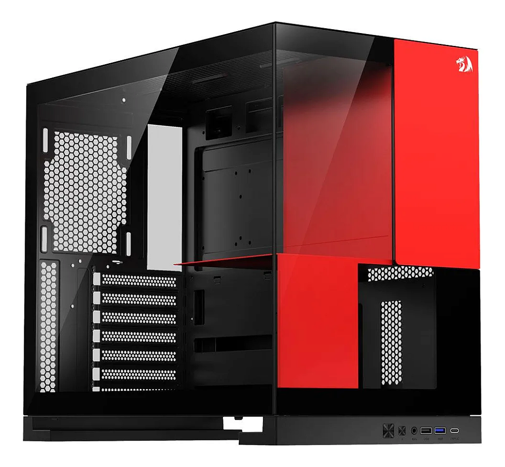 Detalhes de Gabinete Gamer Redragon Eternal Preto Ca-612br Preto Vermelh