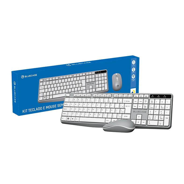 Kit Teclado e Mouse BMTW01 2400DPI ABNT2 Cinza BMTW01-GY