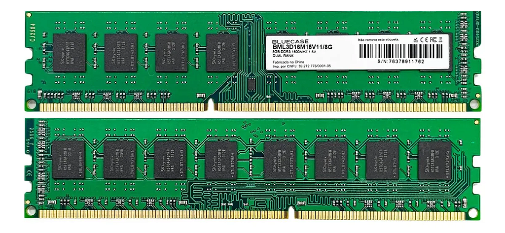 Detalhes de Memória DDR3 8GB 1600MHz Desktop Bluecase BML3D16M15V11/8G