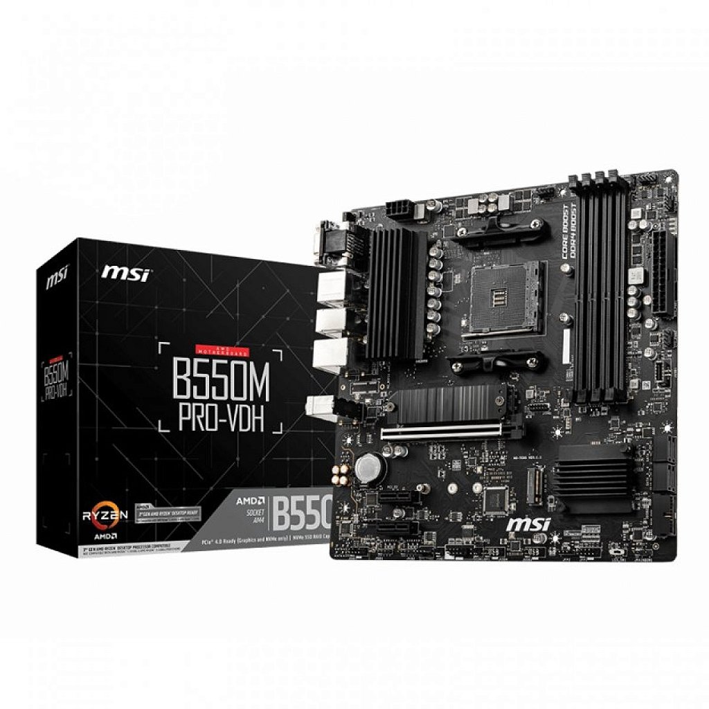 Placa Mae Gamer MSI B550M PRO-VDH DDR4 Socket AM4 M-ATX