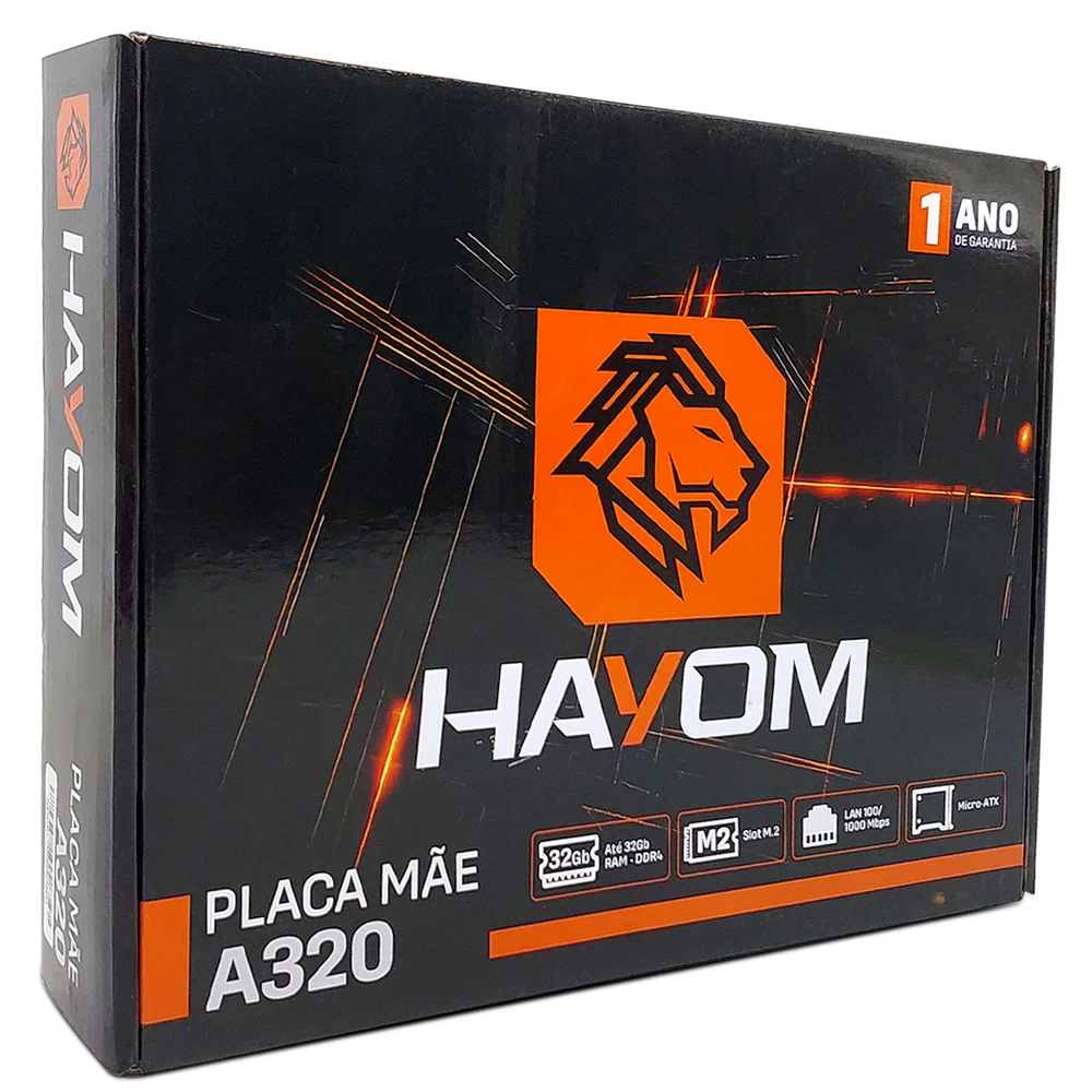 Detalhes de Placa Mae A320M DDR4 Chipset A320 – PLM2304 AM4 Hayom Gamer