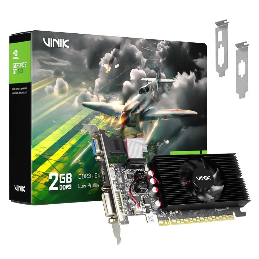 Placa De Vídeo Nvidia GeForce Gt 610 2gb Gddr3 64 Bits