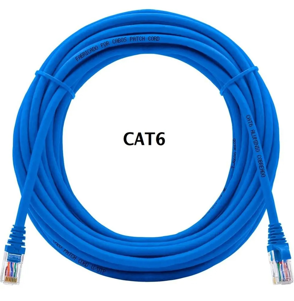 Cabo de Rede Azul Categoria 6 de 10 Metros + Conector - MD9