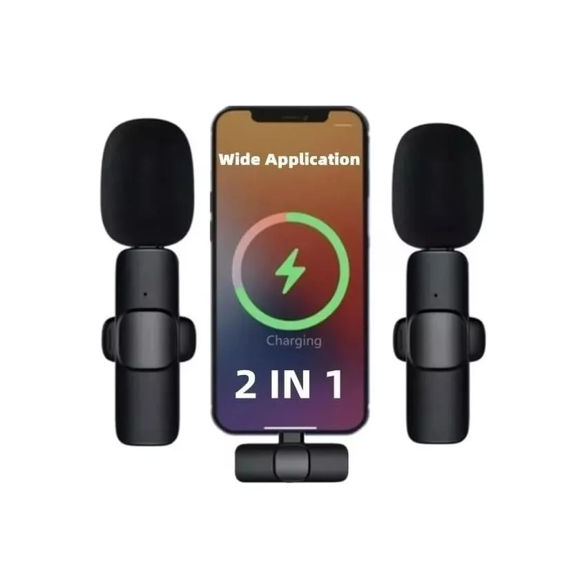 Detalhes de Microfone de Lapela Sem Fio Duplo MD9 9706 USB-C para Android