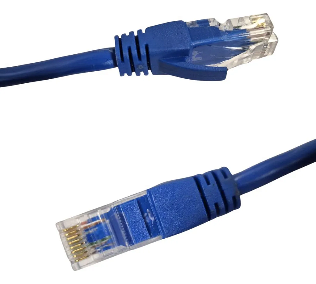 Detalhes de Cabo De Rede Para Internet Cat6 Rj45 Tamanho  15 Metros Azul