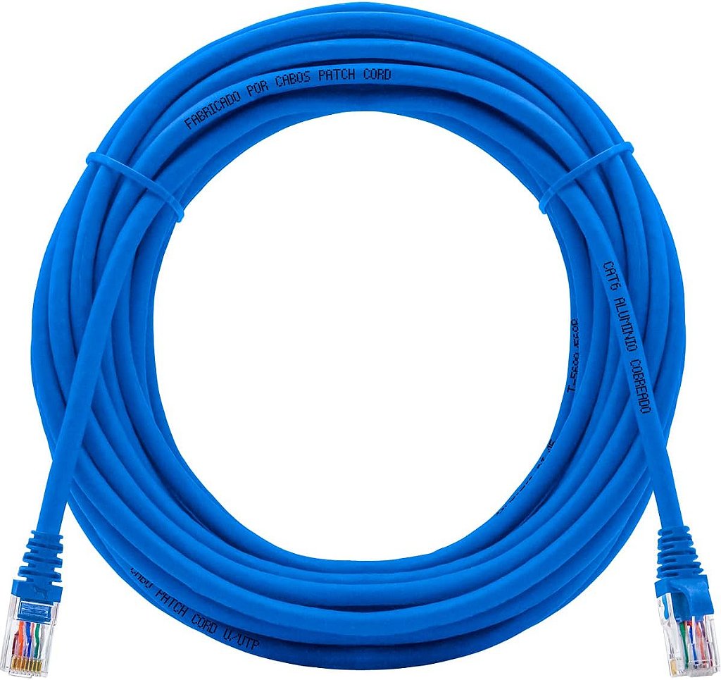 Cabo De Rede Para Internet Cat6 Rj45 Tamanho  15 Metros Azul