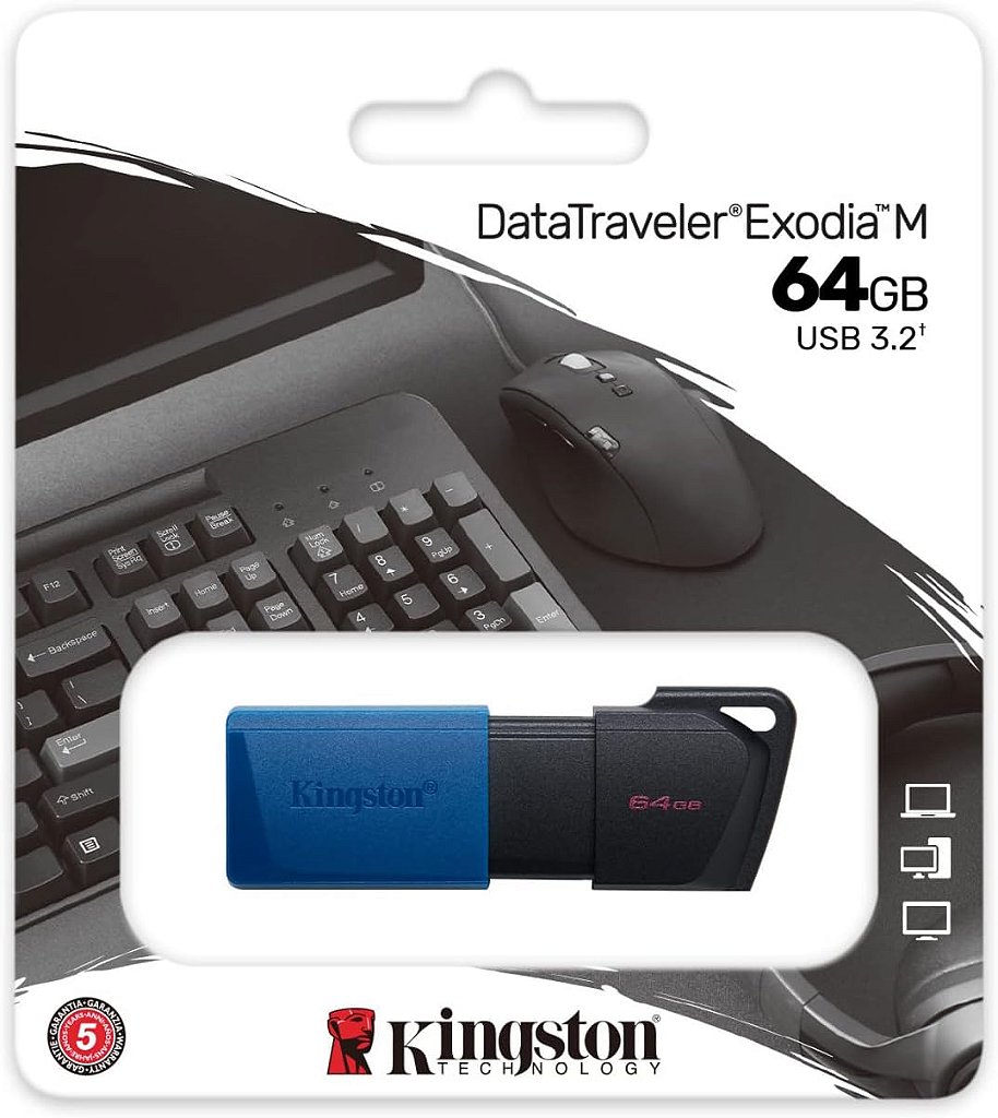 Pen Drive Kingston Flash Drive Exodia M 64GB Gigabyte USB