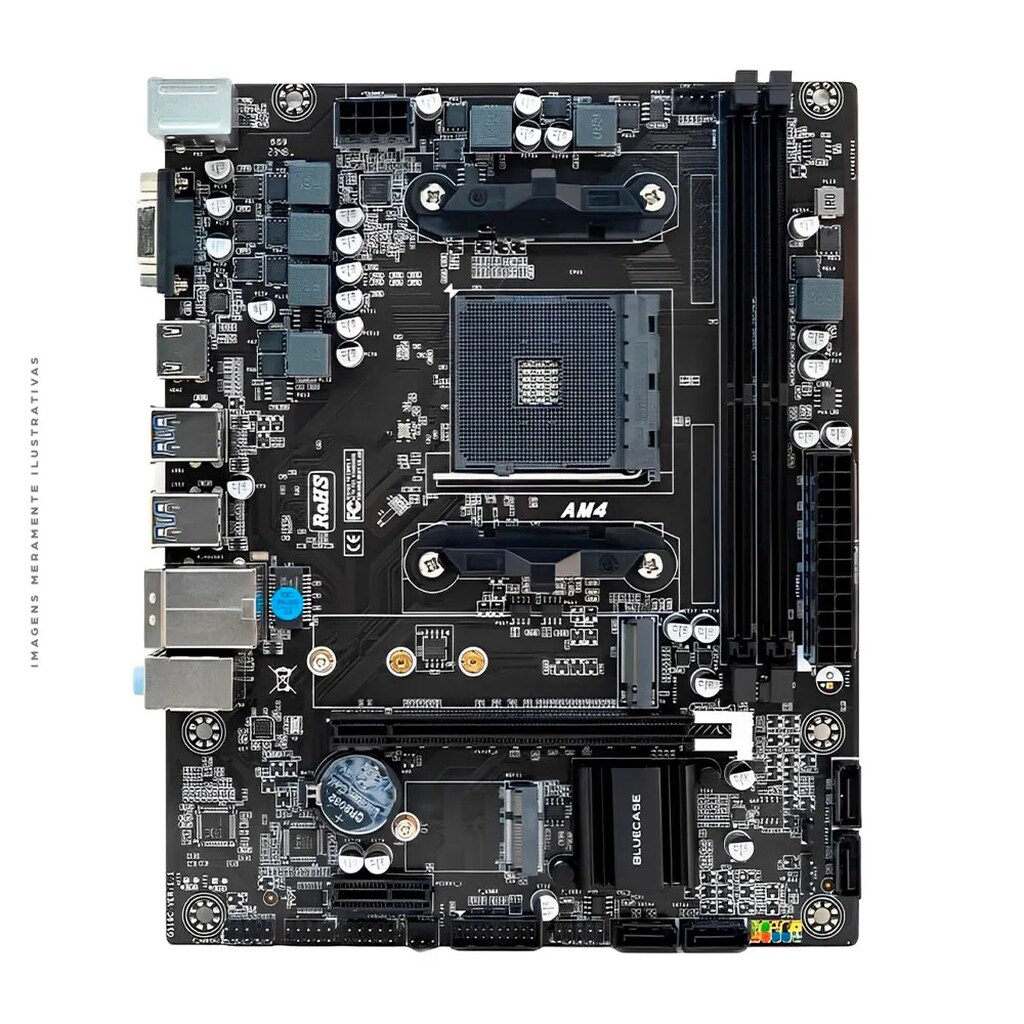Detalhes de Placa Mãe BMBA320-D3HGU-M2 A320M DDR4 AM4 64GB M.2 NVME