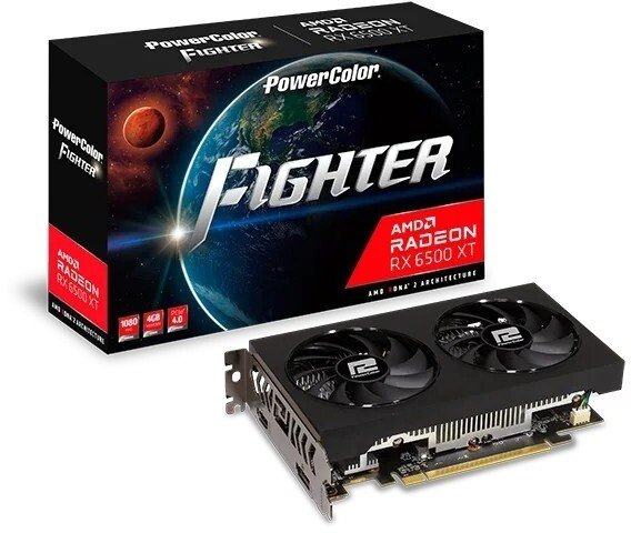 Placa de Video Gamer Power Color Figh AXRX 6500XT 4GBD6-DHV3