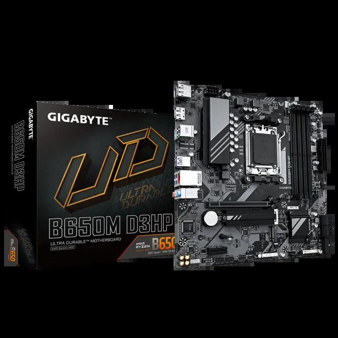 Placa-Mãe Gigabyte B650M D3HP AX Wi-Fi 6E Bluetooth 5.3 AM5 B650 DDR5 mATX