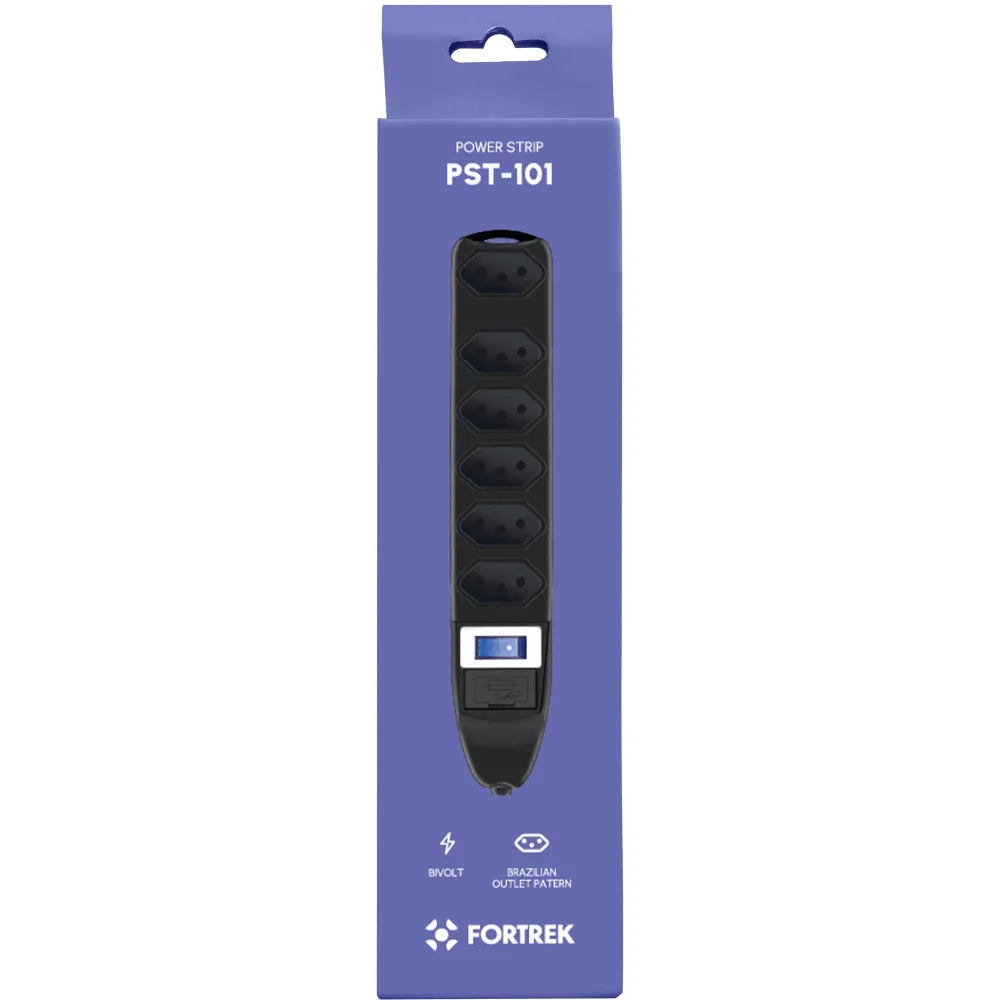 Detalhes de Filtro De Linha Fortrek Pst-101 6 Tomadas Preto 10a Cabo 1m
