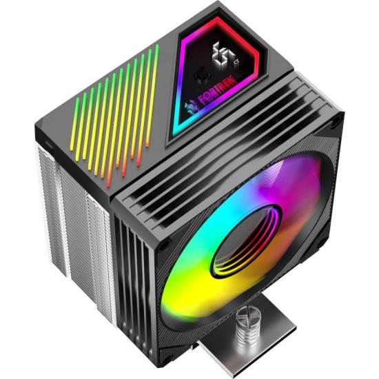 Detalhes de AirCooler CPU Gamer Fortrek AC15 ARGB 150W Display LCD