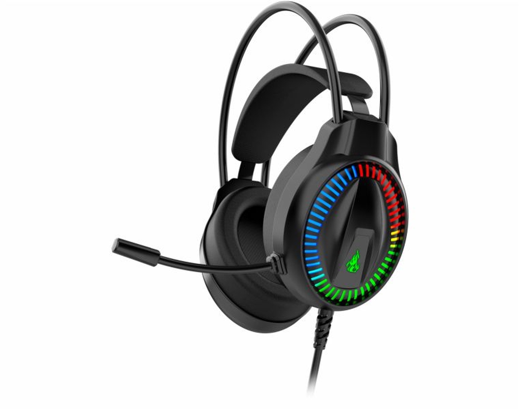 Headset Gamer KMEX AR89 RGB 7.1 USB Preto com Microfone