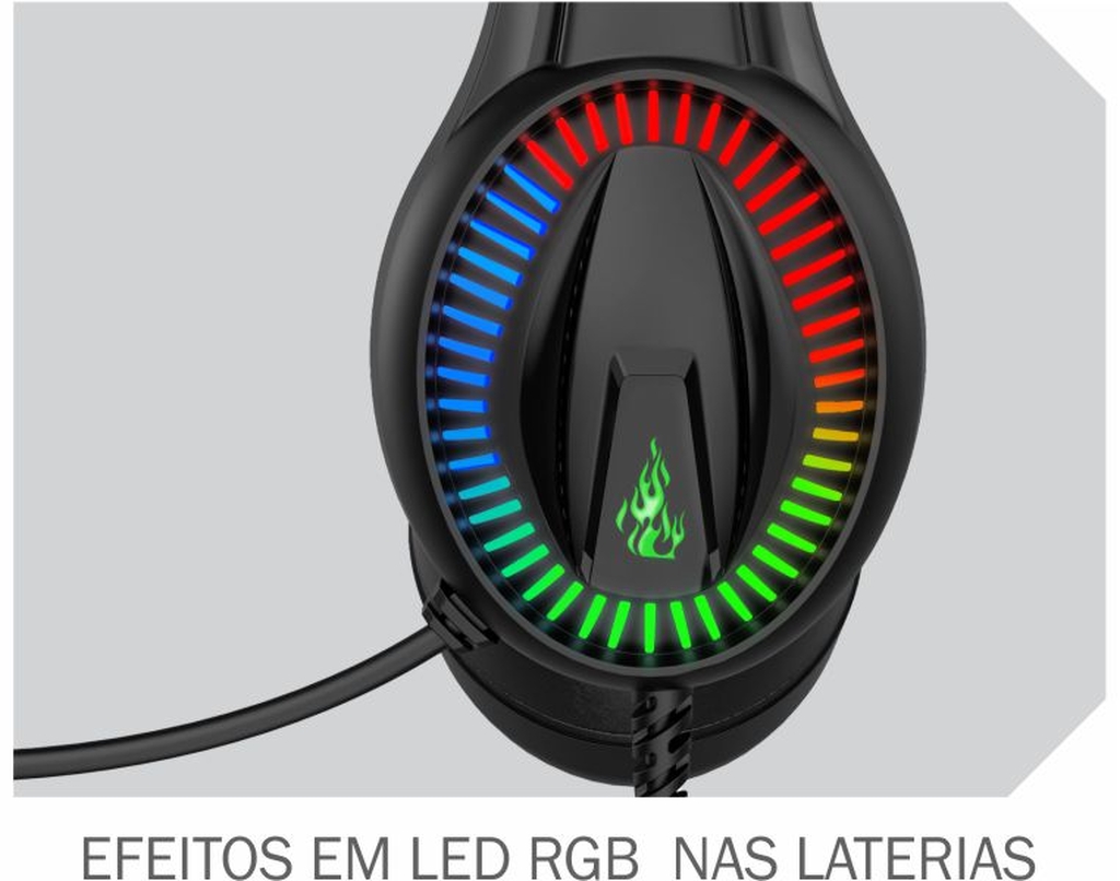 Detalhes de Headset Gamer KMEX AR89 RGB 7.1 USB Preto com Microfone