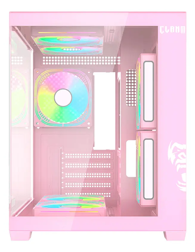 Detalhes de Gabinete Clanm Sem Fans Candy Micro Atx Vidro Temperado Rosa