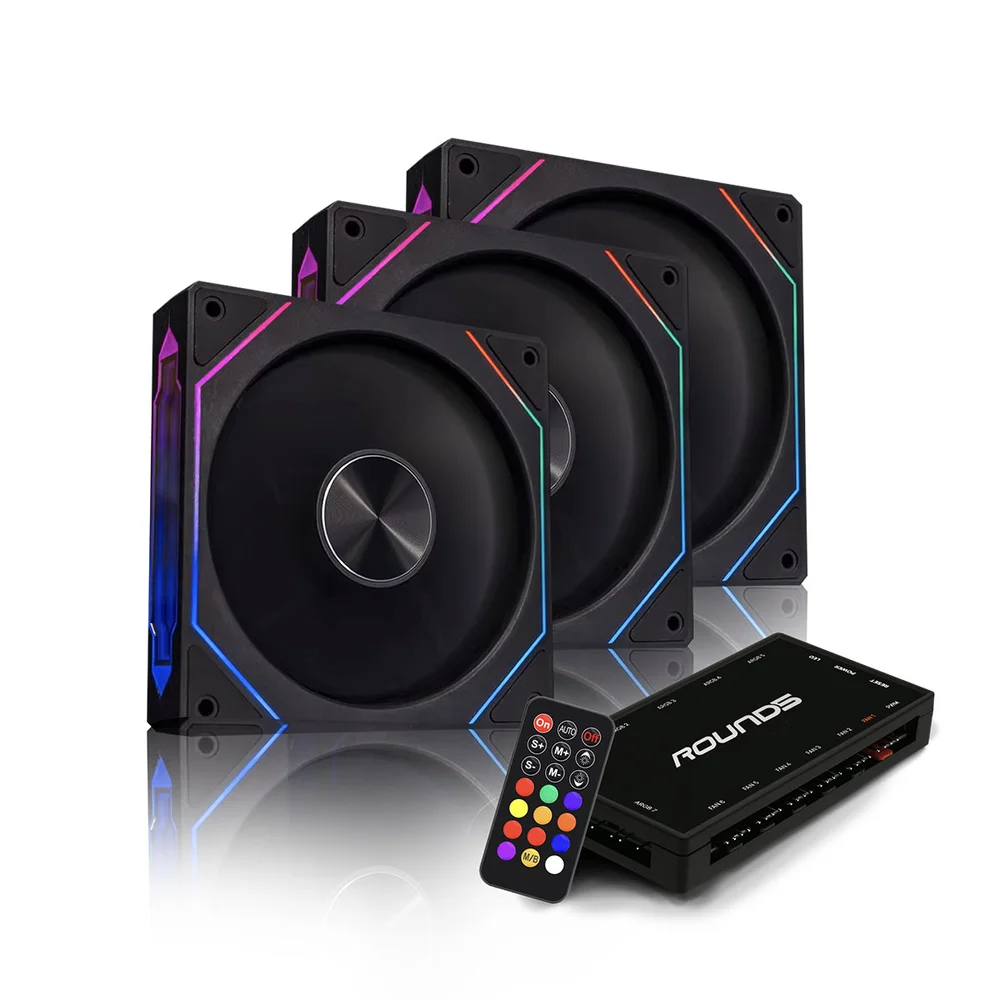 Kit Fan Round5 Nordwind Forward 120 ARGB Controladora Preto