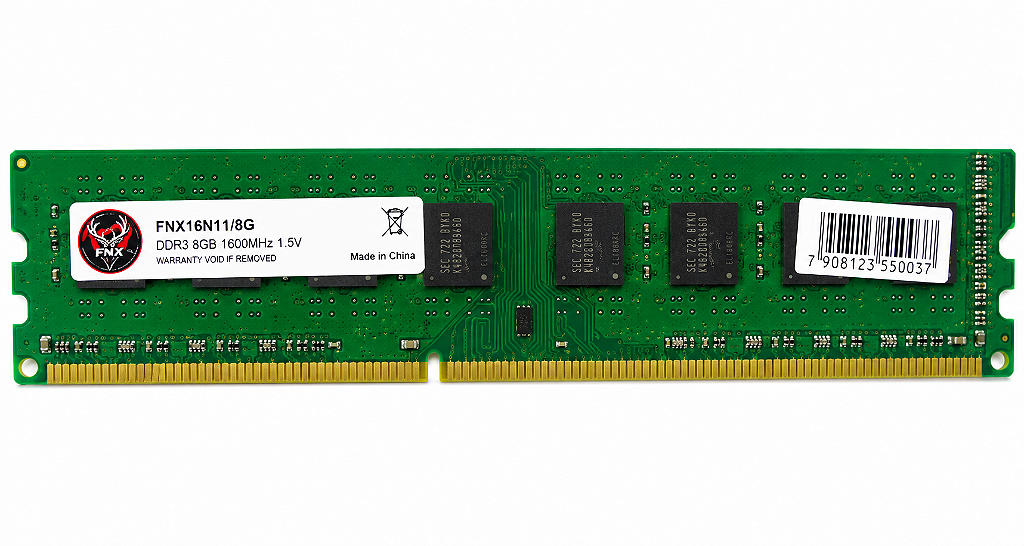 Detalhes de Memória Ram DDR3 8GB 1600Mhz FNX FNX16N11/8G Desktop