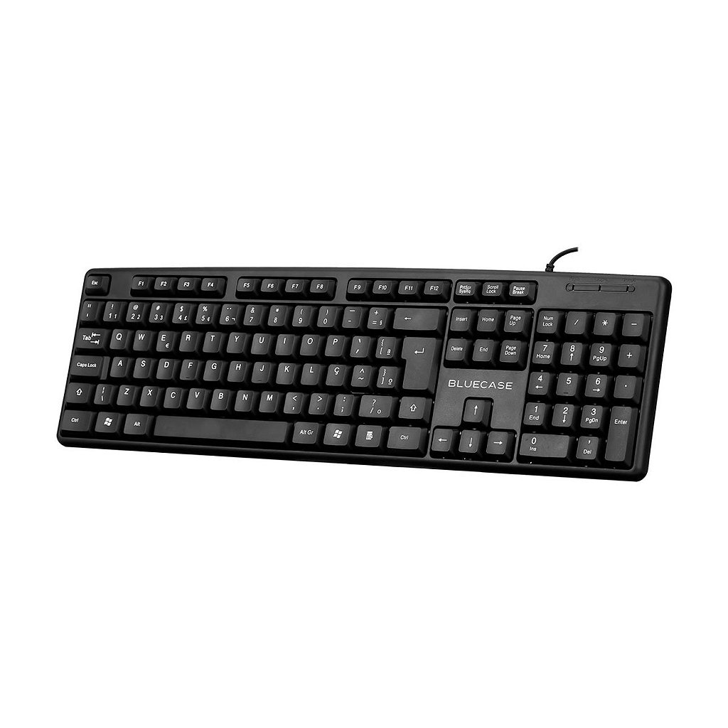 Teclado com Fio BlueCase USB ABNT2 Cabo 1.2M Preto BT101BBX
