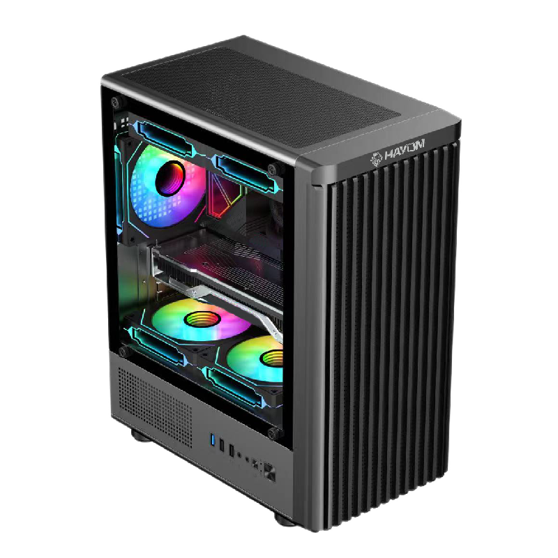 Detalhes de Gabinete Hayom GB1727 MidTower Lateral em Vidro C/ 3 Fans