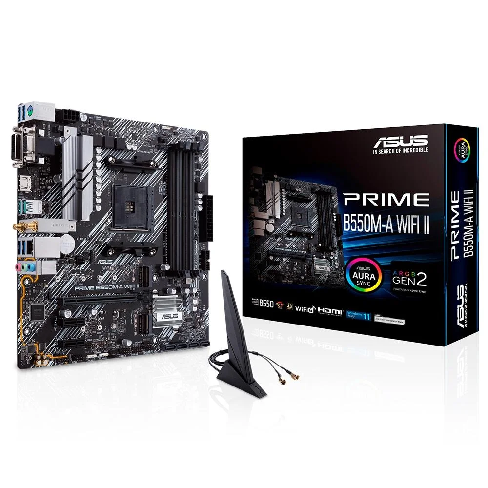 Placa Mãe Asus Prime B550M-A AC WiFi AM4 DDR4 M.2 PCIe 4.0
