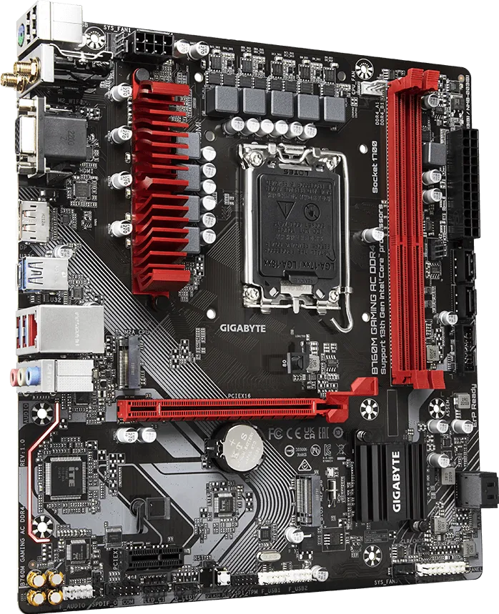 Detalhes de Placa Mãe Gigabyte B760M Gaming AC DDR5 Intel LGA 1700 DDR5