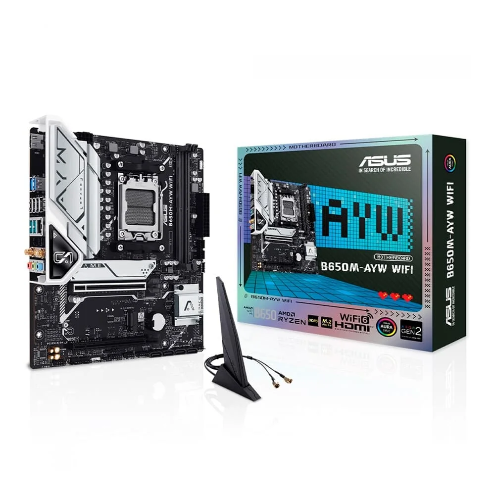 Placa Mãe Asus B650M-AYW WIFI Chipset B650 AMD AM5 mATX DDR5